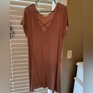 Umgee dress criss cross neck orange